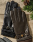 Avenue Men's Rib Cuff Leather Gloves - Brown