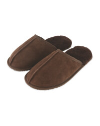 Avenue Men's Sheepskin Slippers - Chocolate
