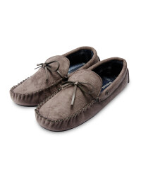 Mens Suedette Moccasins - Grey