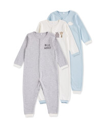 Blue Animals Sleepsuit 3 Pack