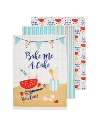 Bake A Cake Tea Towels 3 Pack