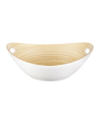 Bamboo Bowl with Handle - White