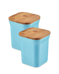 Bamboo Medium Storage Canisters - Blue