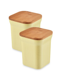 Bamboo Medium Storage Canisters - Yellow