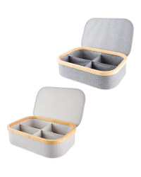 Bamboo Rim Divided Storage Box