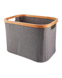 Bamboo Rim Storage Basket - Dark Grey