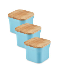 Bamboo Small Storage Canisters - Blue