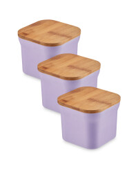 Bamboo Small Storage Canisters - Purple