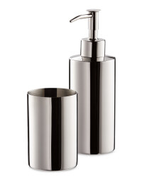 Bathroom Tumbler and Dispenser - Chrome