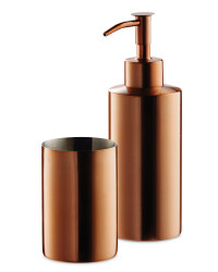 Bathroom Tumbler and Dispenser - Copper