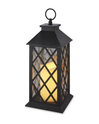 Battery Cross Hatch Lantern - Black