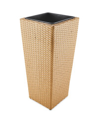Beige Conic Rattan Effect Planter