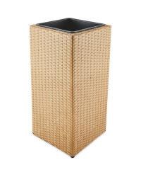 Beige Cubic Rattan Effect Planter