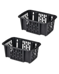 Large Plastic Basket 2 Pack - Dark Grey