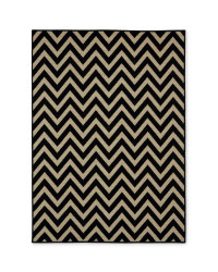 Black & Cream Chevron Flatweave Rug