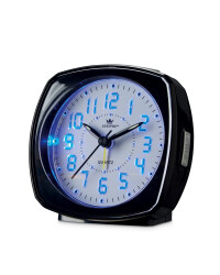 Black Alarm Clock with Blue LED