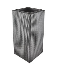 Black Cubic Rattan Effect Planter
