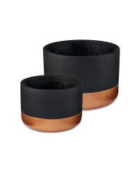 Black Decorative Pot 2 Pack