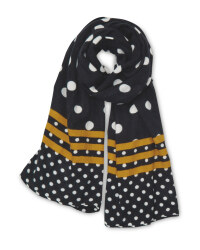 Avenue Ladies' Black Dot Scarf