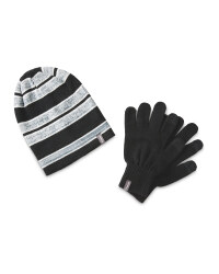 Black Merino Blend Hat & Glove Set