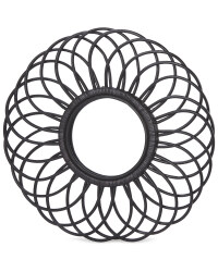Kirkton House Black Rattan Mirror
