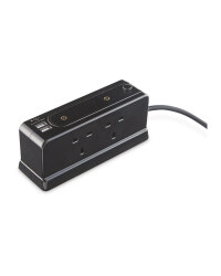 Black Extension Lead With USB Ports