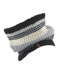 Striped Black Fleece Lined Snood