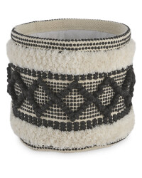 Black & Cream Textured Basket