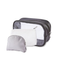 Avenue Black/Grey Cosmetic Bag Set