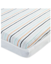 Blue Stripe Fitted Cot Sheet 2 Pack