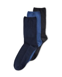 Blue Diabetic Friendly Socks 3 Pack
