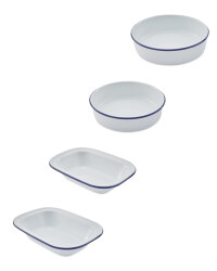 Blue Enamel Oven Dishes 4 Pack