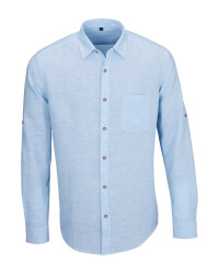 Men's Blue Linen Blend Shirt