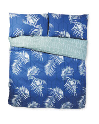 Blue Palm King Duvet Set