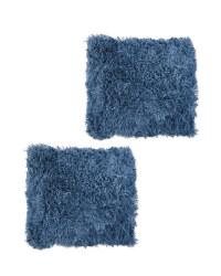Blue Plush Cushions 2 Pack