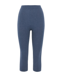 Blue Seamless Capri Fitness Leggings