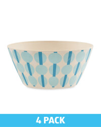 Blue Spot Bamboo Bowls 4 Pack