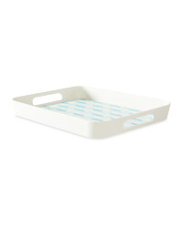 Blue Spot Bamboo Rectangle Tray