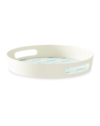 Blue Spot Bamboo Round Tray 30cm