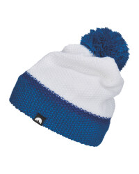 Adult's Blue/White Pom Knitted Hat