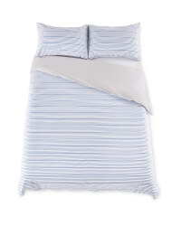 Blue Superking Textured Duvet Set