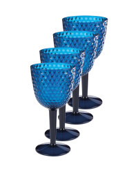 Blue Picnic Wine Glasses 4 Pack