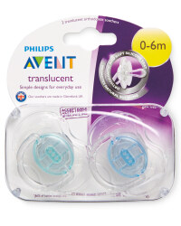Blue/Green 0-6m Soothers 2 Pack