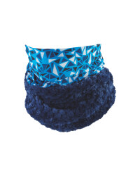 Kids' Blue Patterned Neck Warmer