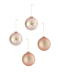 Blush Star Baubles 4 Pack