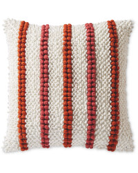 Bobble Detail Woven Cushion - Orange