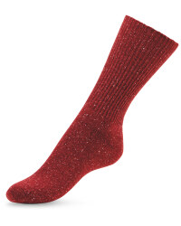 Bordeaux Rib Wool-Socks