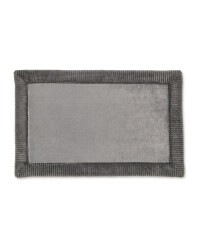 Border Memory Foam Bath Mat - Light Grey
