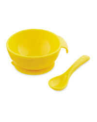 Nuby Silicone Bowl And Spoon Set - Yellow