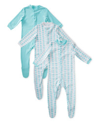 Boy's Elephant Sleepsuits 3-Pack